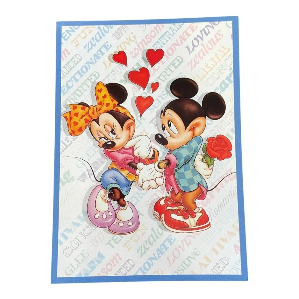 Disney Mickey Minnie Mouse Valentine Postcard OSP Line American-Modern Romance